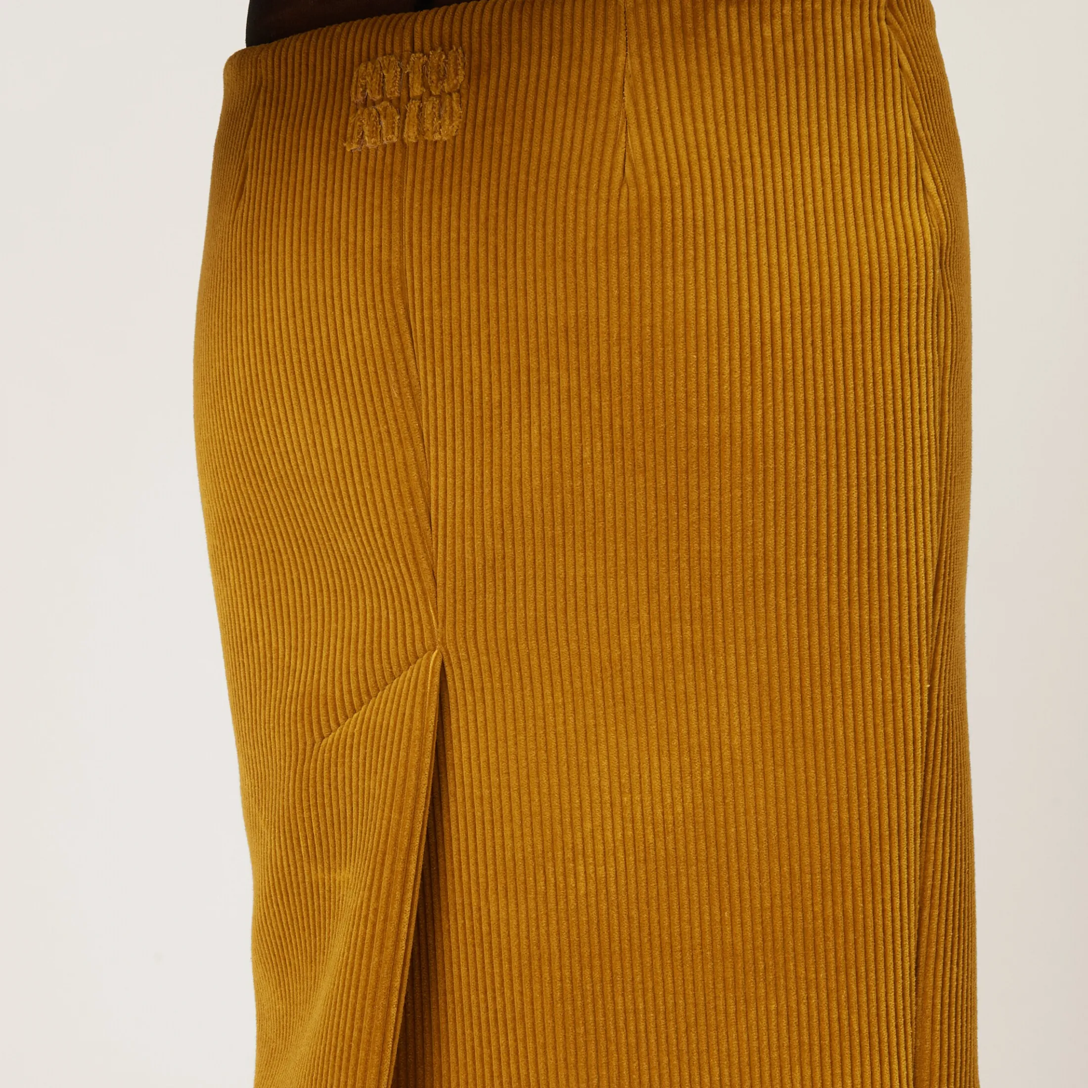 Ochre Corduroy Skirt | Miu Miu