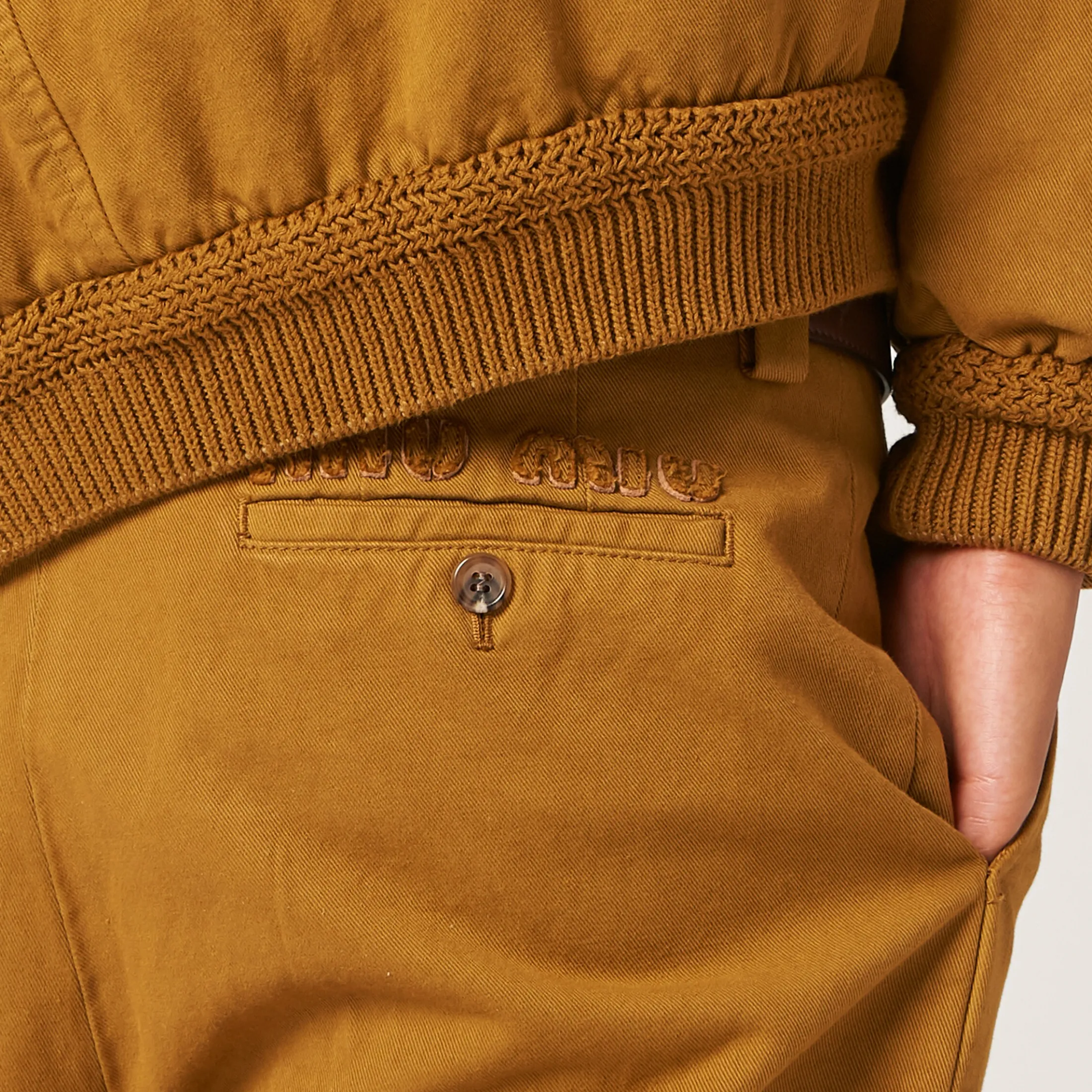 Ochre Gabardine Pants | Miu Miu