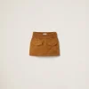 Ochre Garment-dyed Gabardine Miniskirt | Miu Miu