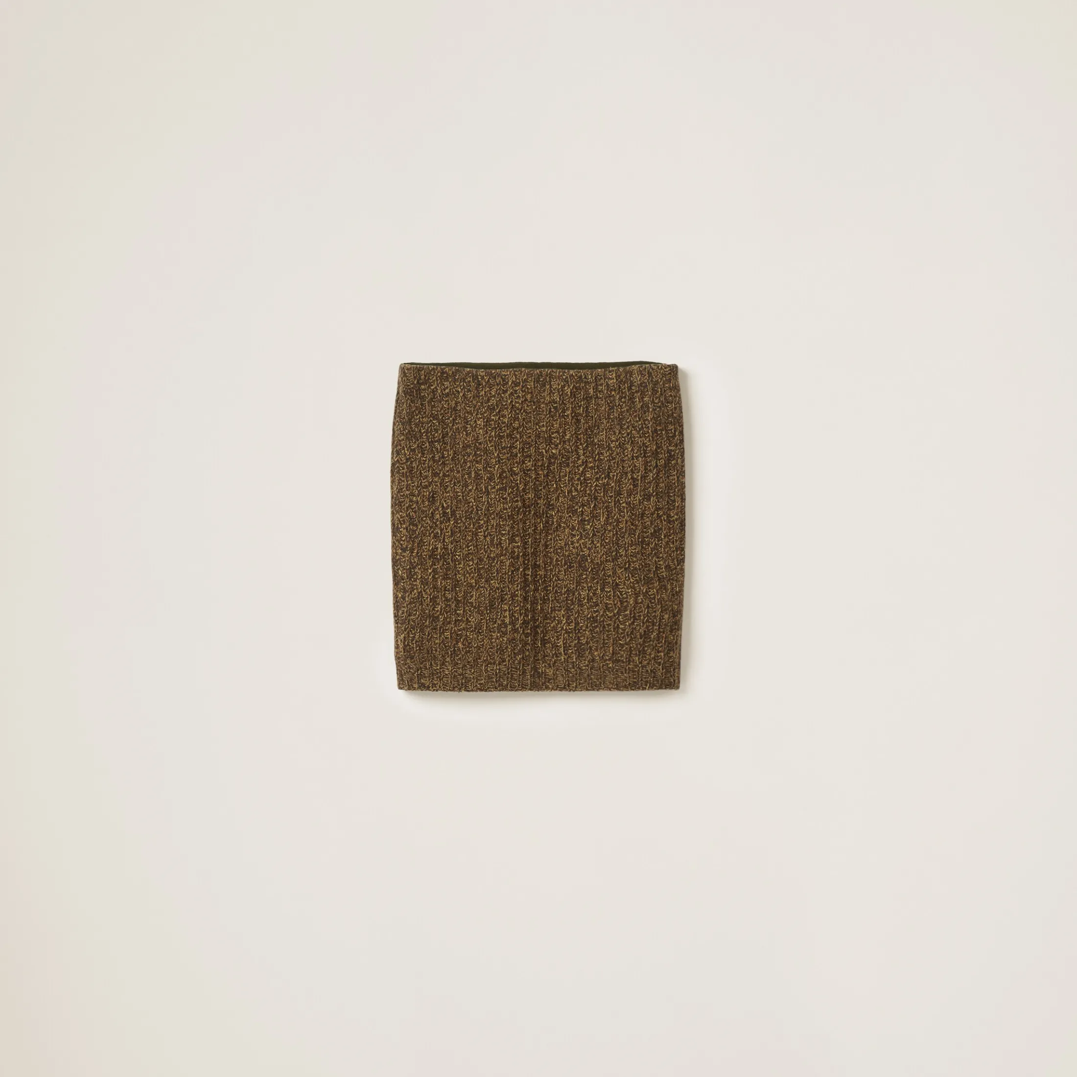 Olive Green Wool And Cotton Skirt | Miu Miu