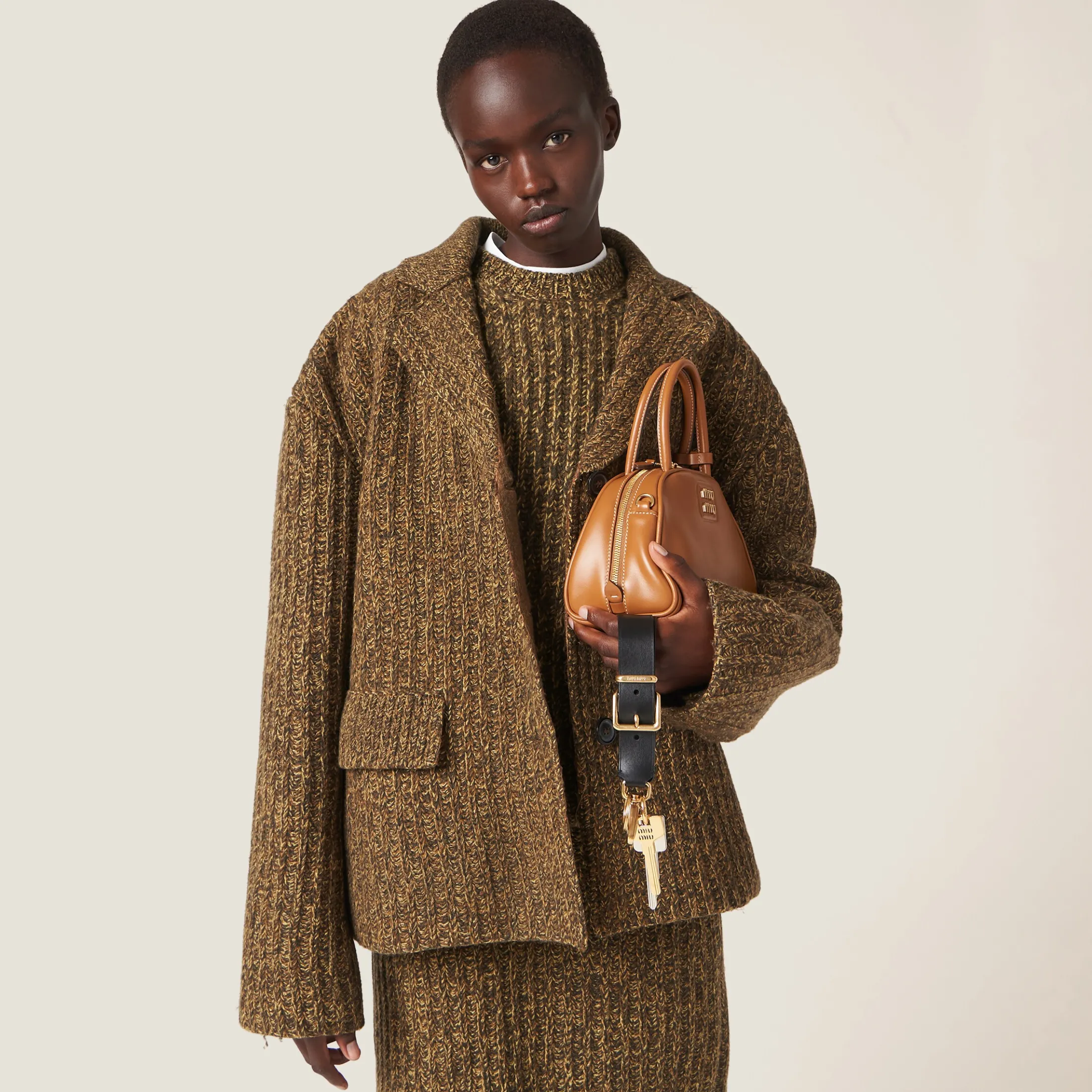Olive Green Wool And Cotton Jacket | Miu Miu