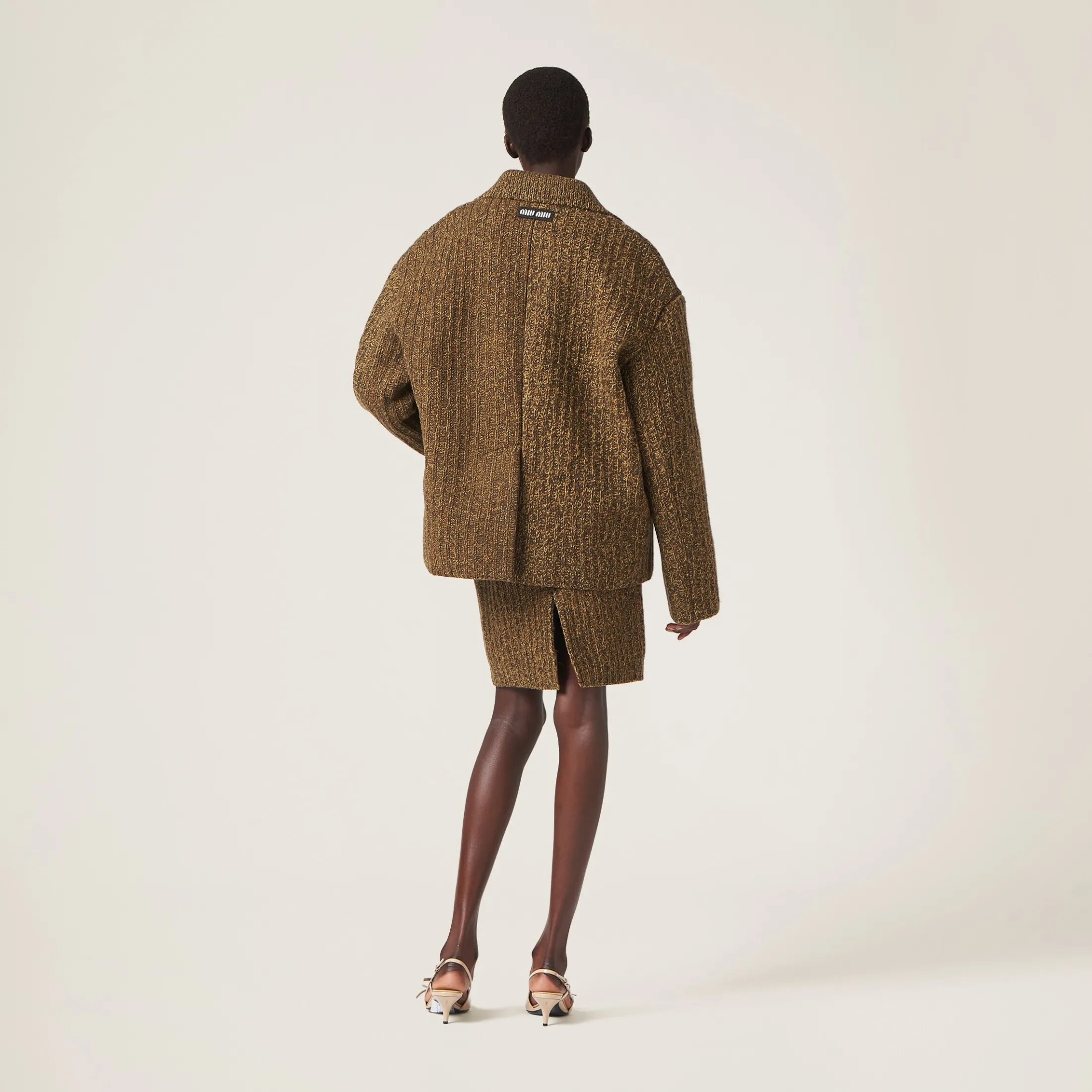 Olive Green Wool And Cotton Skirt | Miu Miu