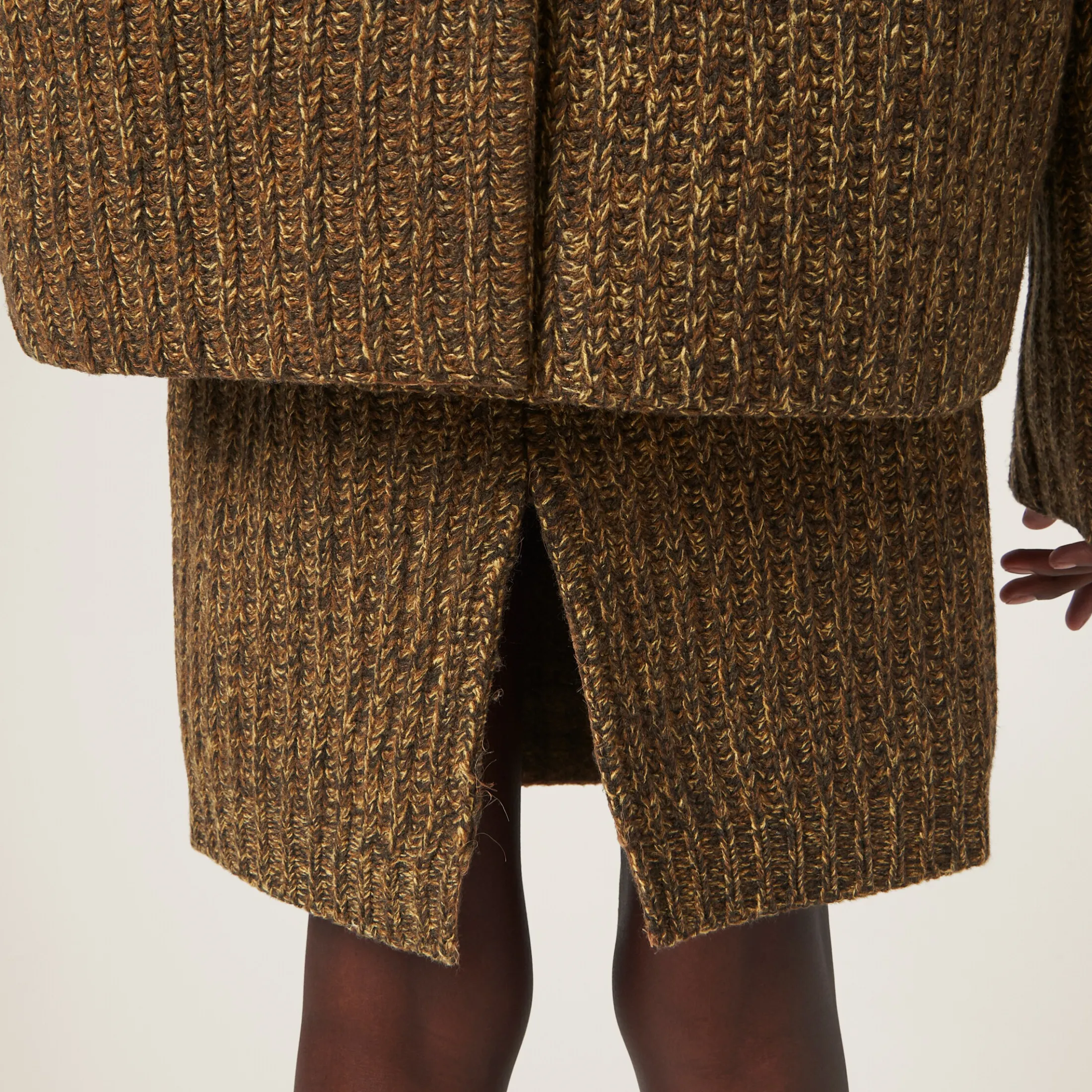 Olive Green Wool And Cotton Skirt | Miu Miu