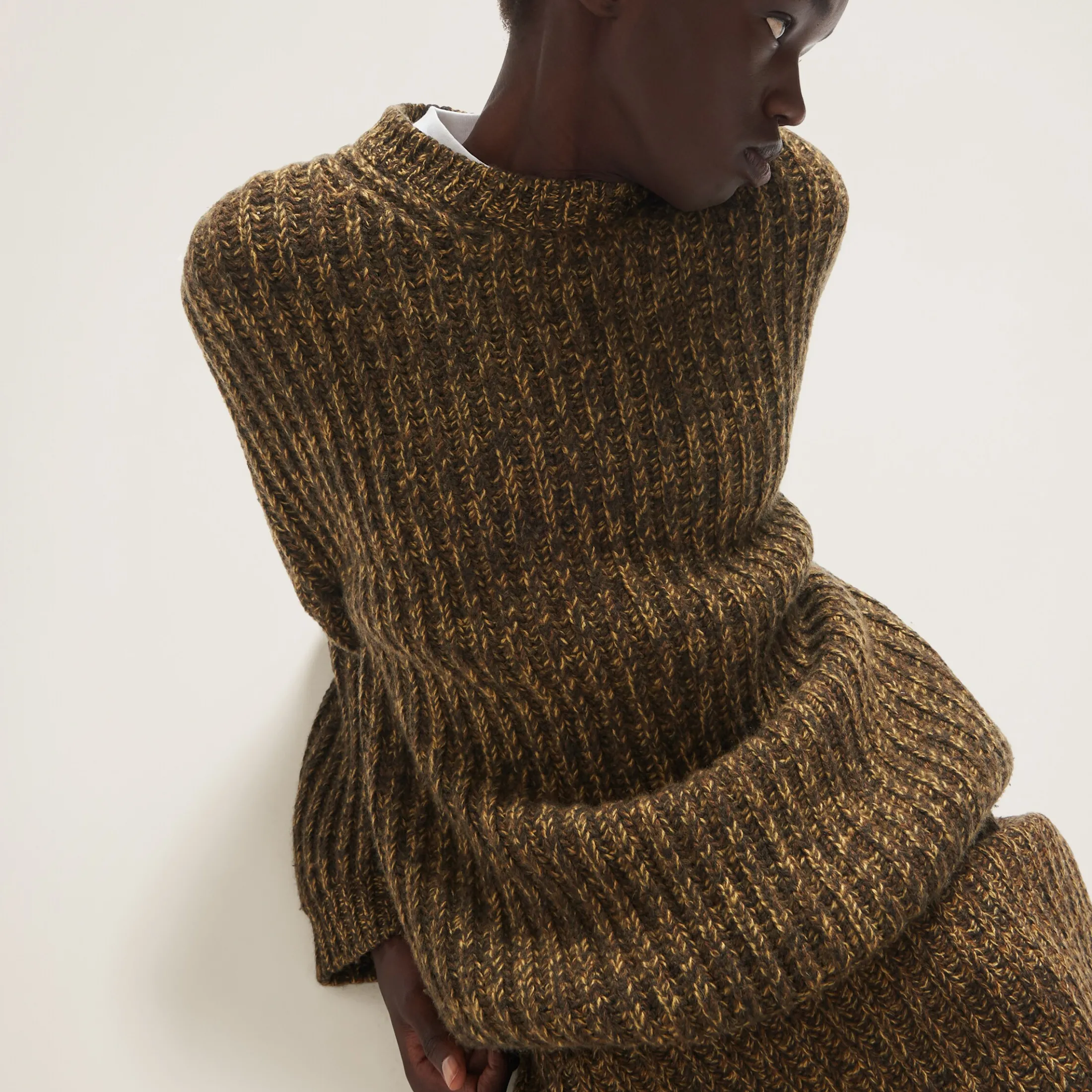 Olive Green Wool And Cotton Skirt | Miu Miu