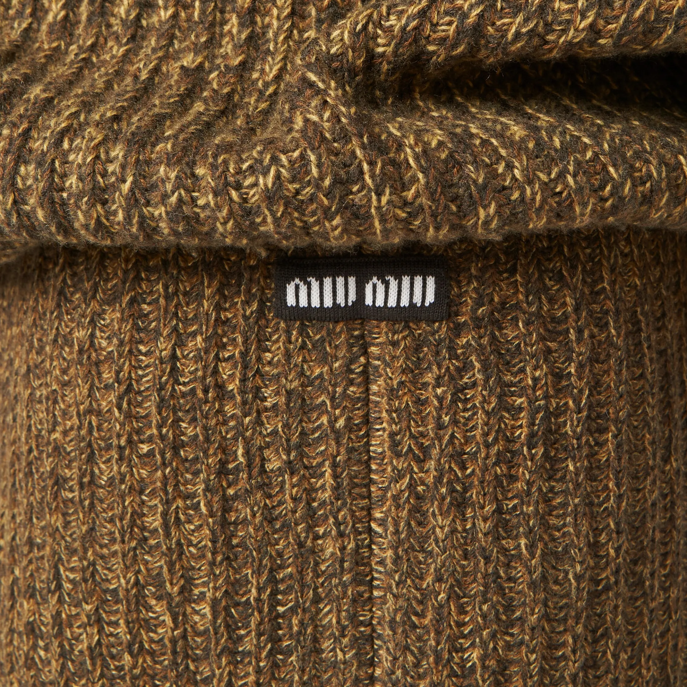 Olive Green Wool And Cotton Skirt | Miu Miu