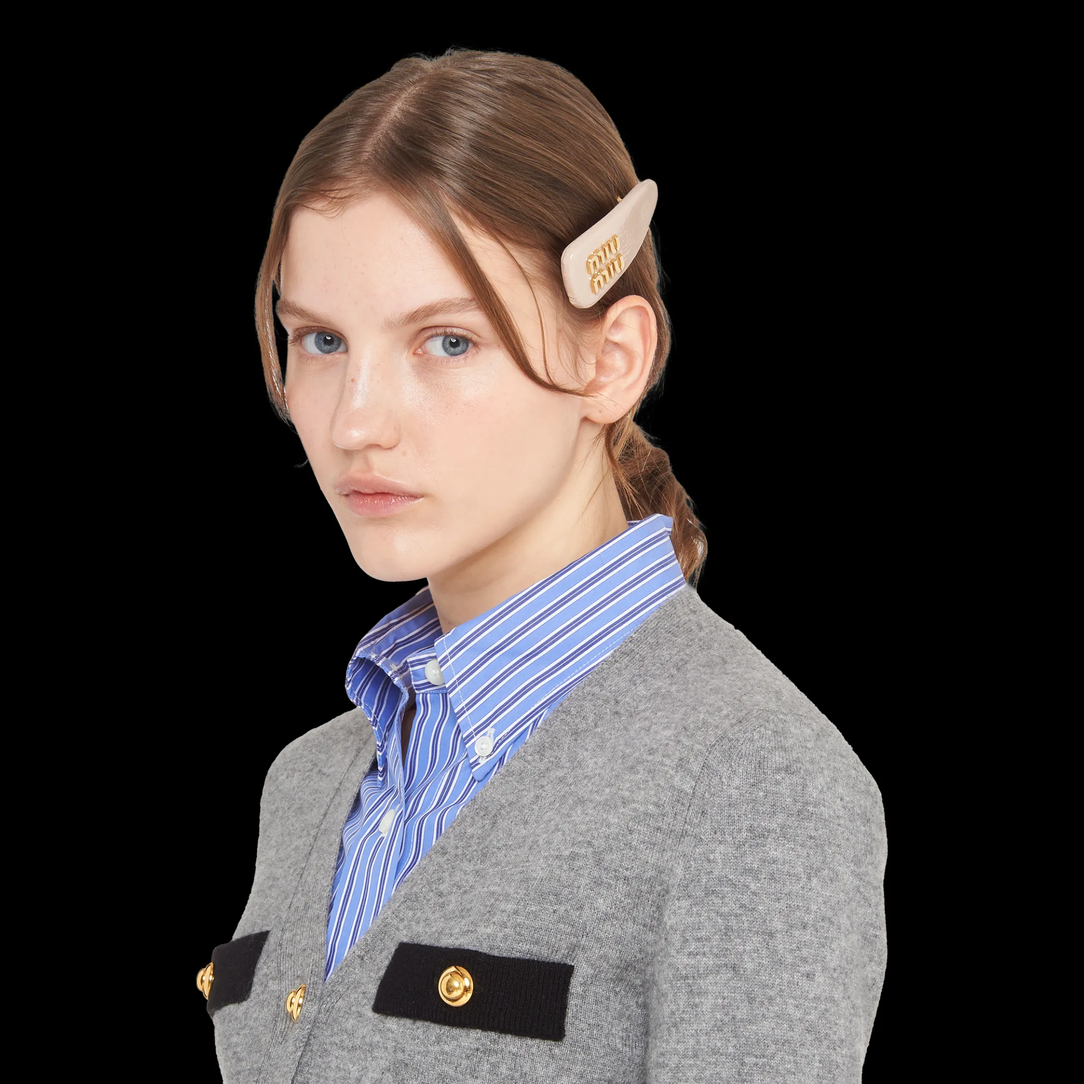 Opal Patent Leather Hair Clip | Miu Miu
