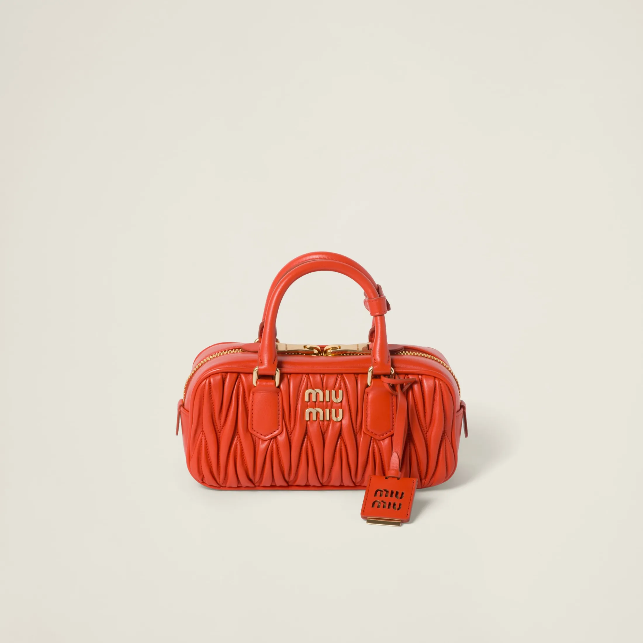 Orange Arcadie Matelassé Nappa Leather Bag | Miu Miu