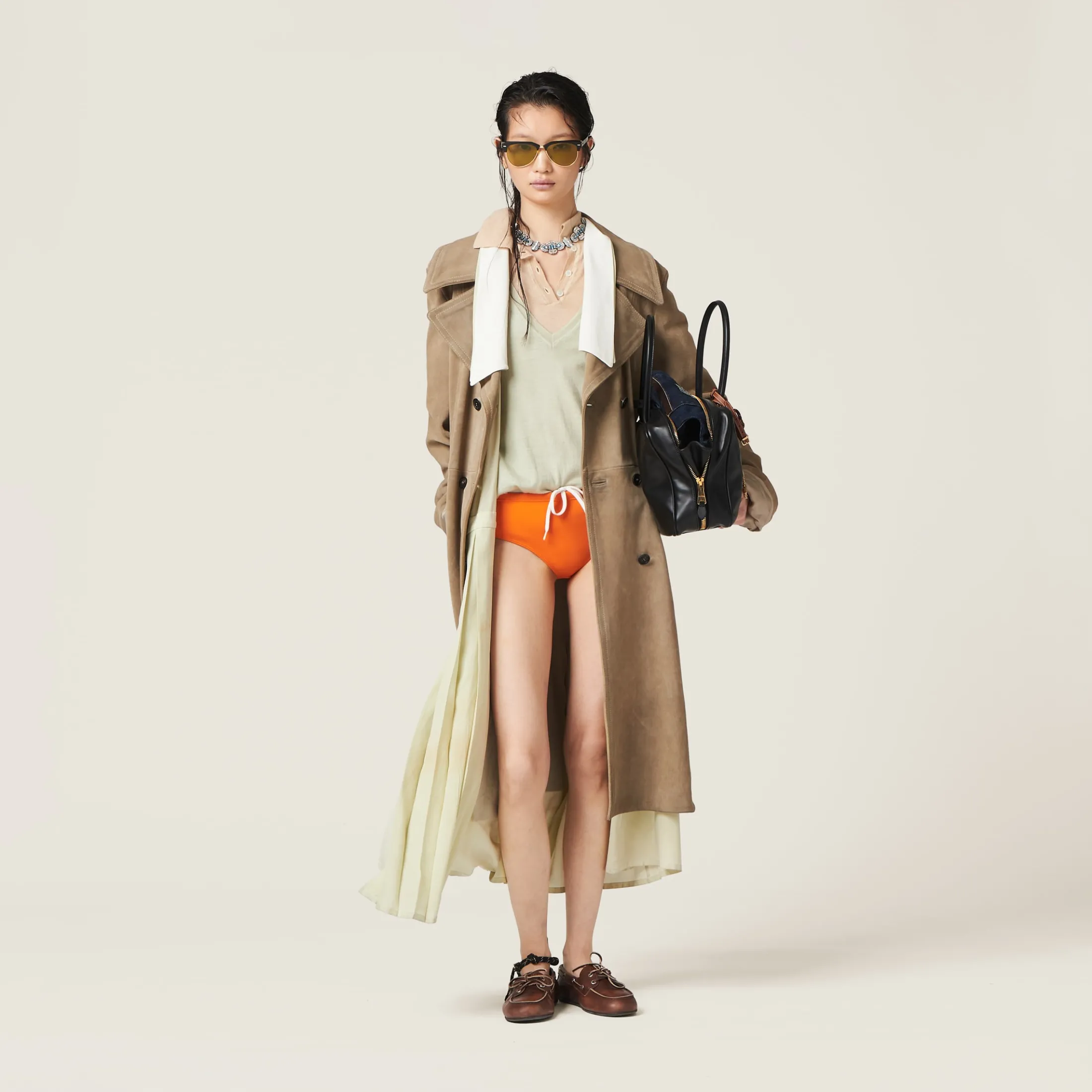 Orange Nylon Swimsuit | Miu Miu