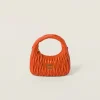 Orange Wander Matelassé Nappa Leather Hobo Bag | Miu Miu