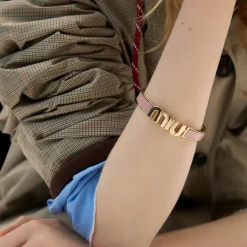 Orchid Pink Enameled Metal Bracelet | Miu Miu