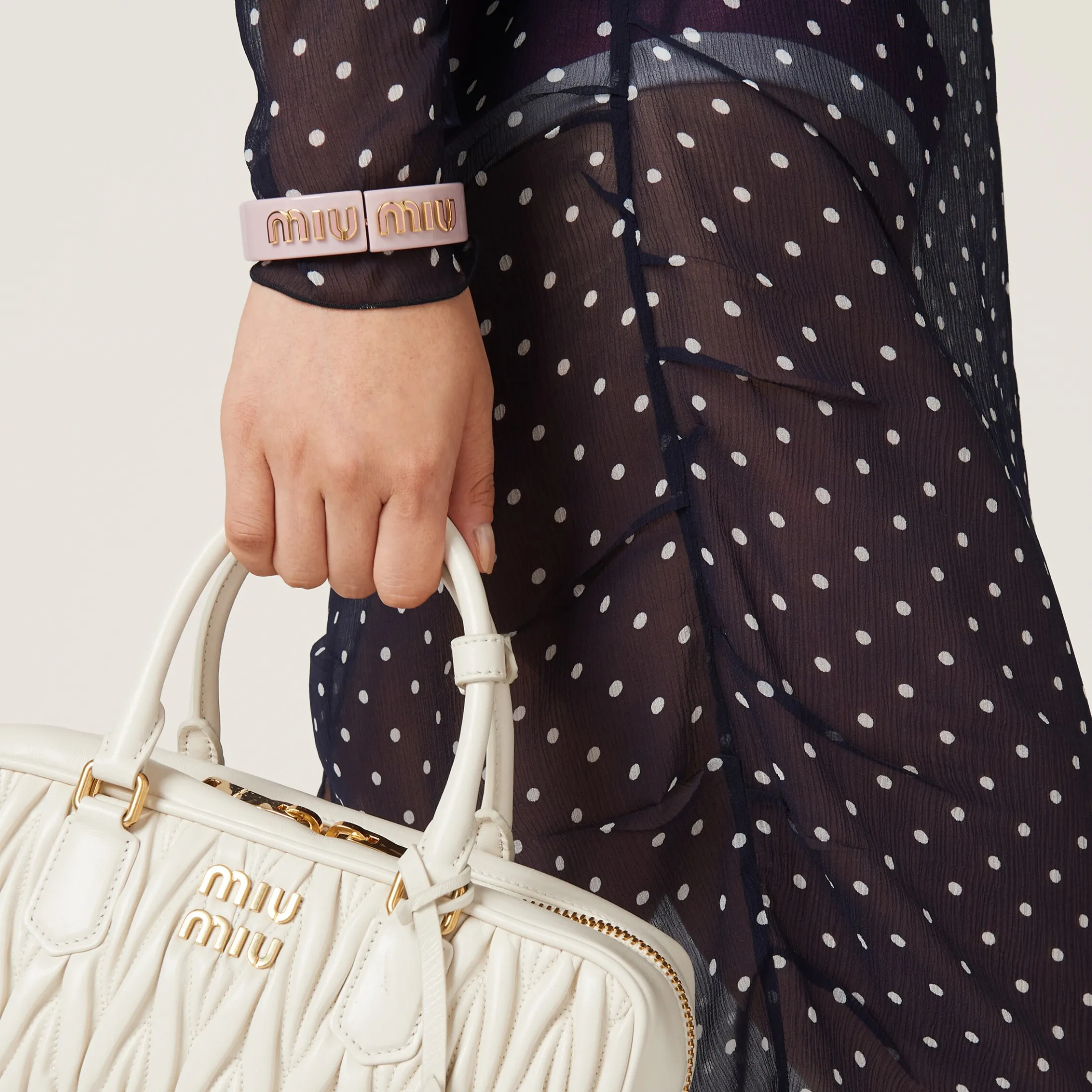 Orchid Pink Plexiglas And Metal Bracelet | Miu Miu