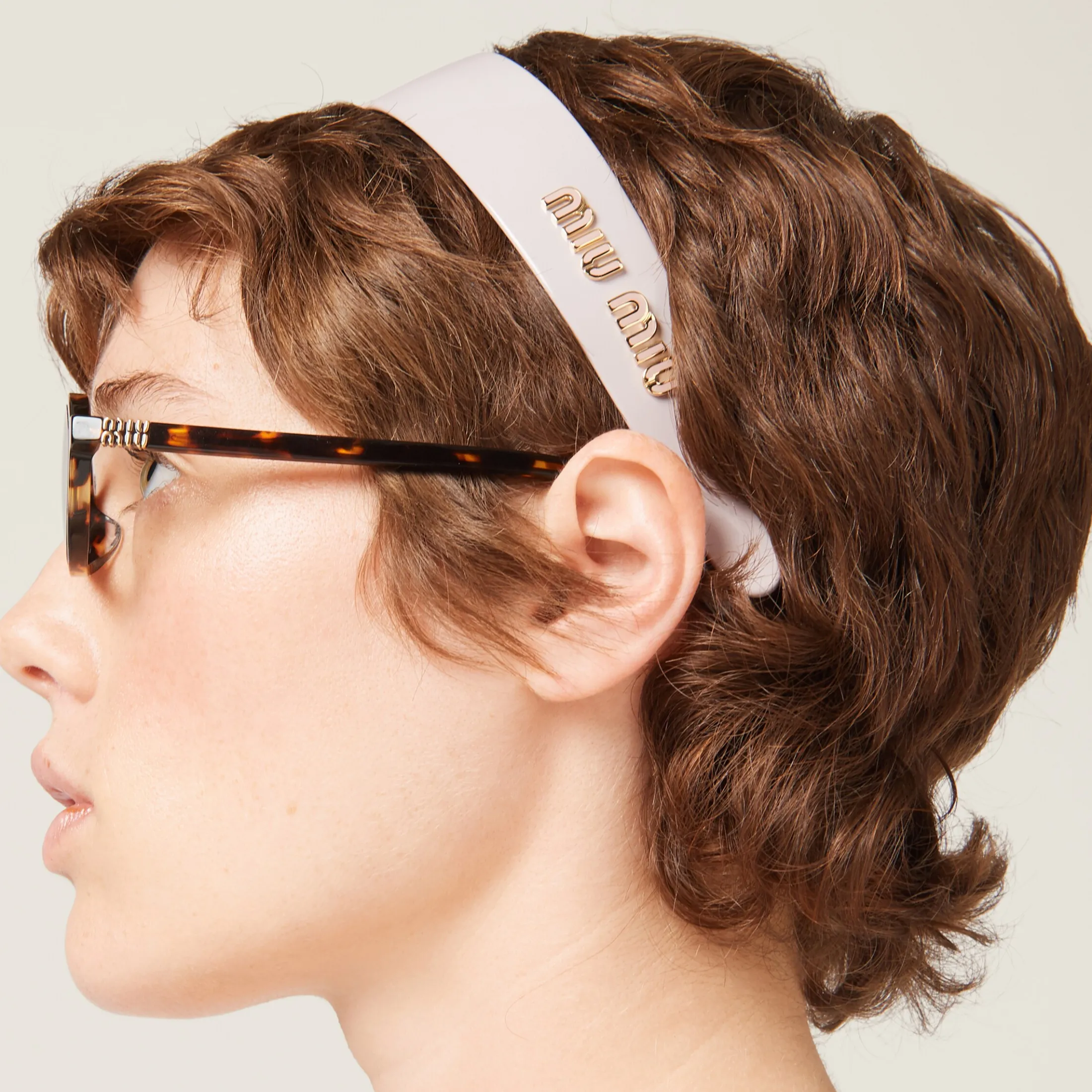 Orchid Pink Plexiglas Headband | Miu Miu