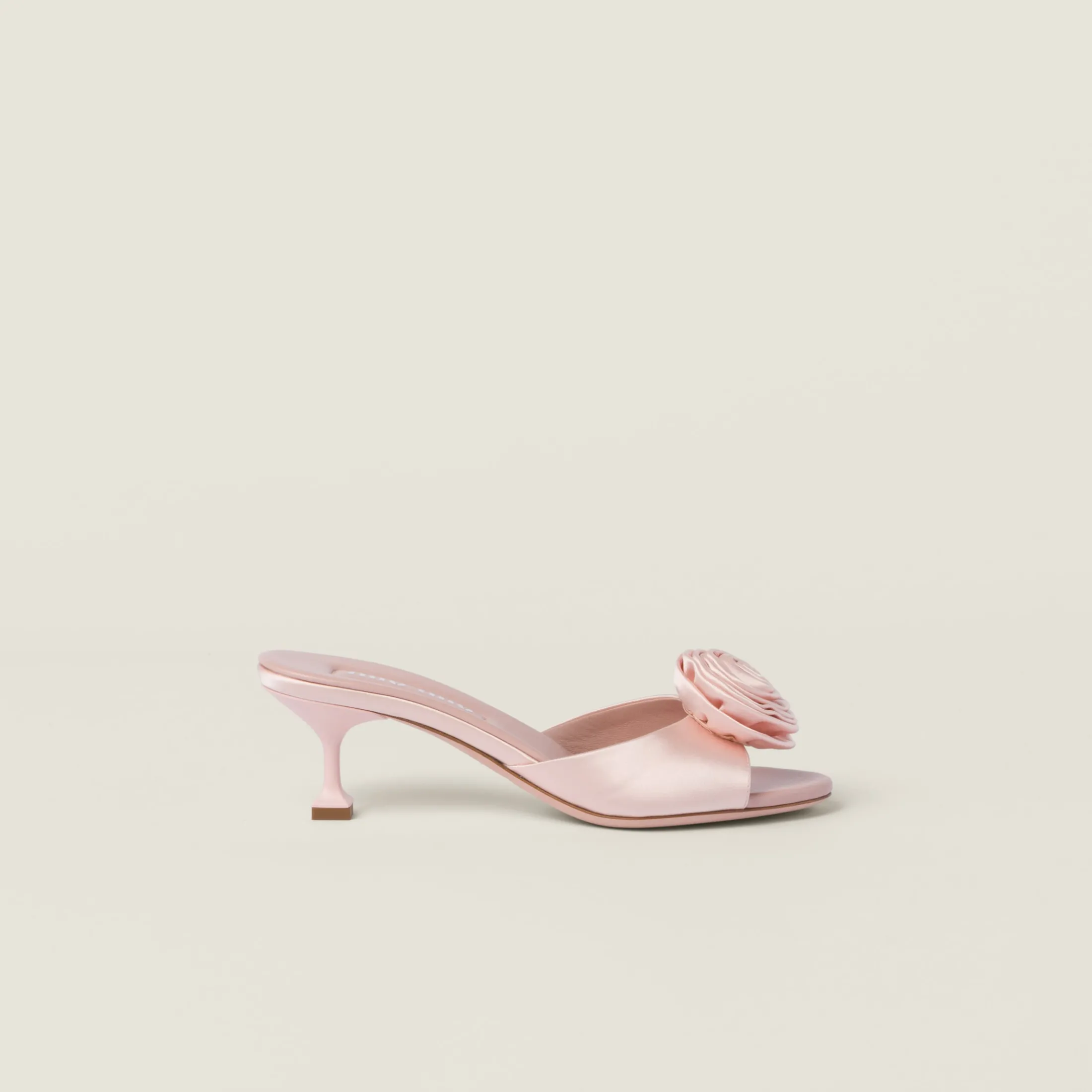 Orchid Pink Satin Slides | Miu Miu