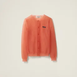Peach Nylon Cardigan | Miu Miu