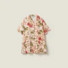 Peach Printed Silk Mini-dress | Miu Miu