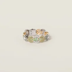 Peridot Metal Bracelet With Crystals | Miu Miu
