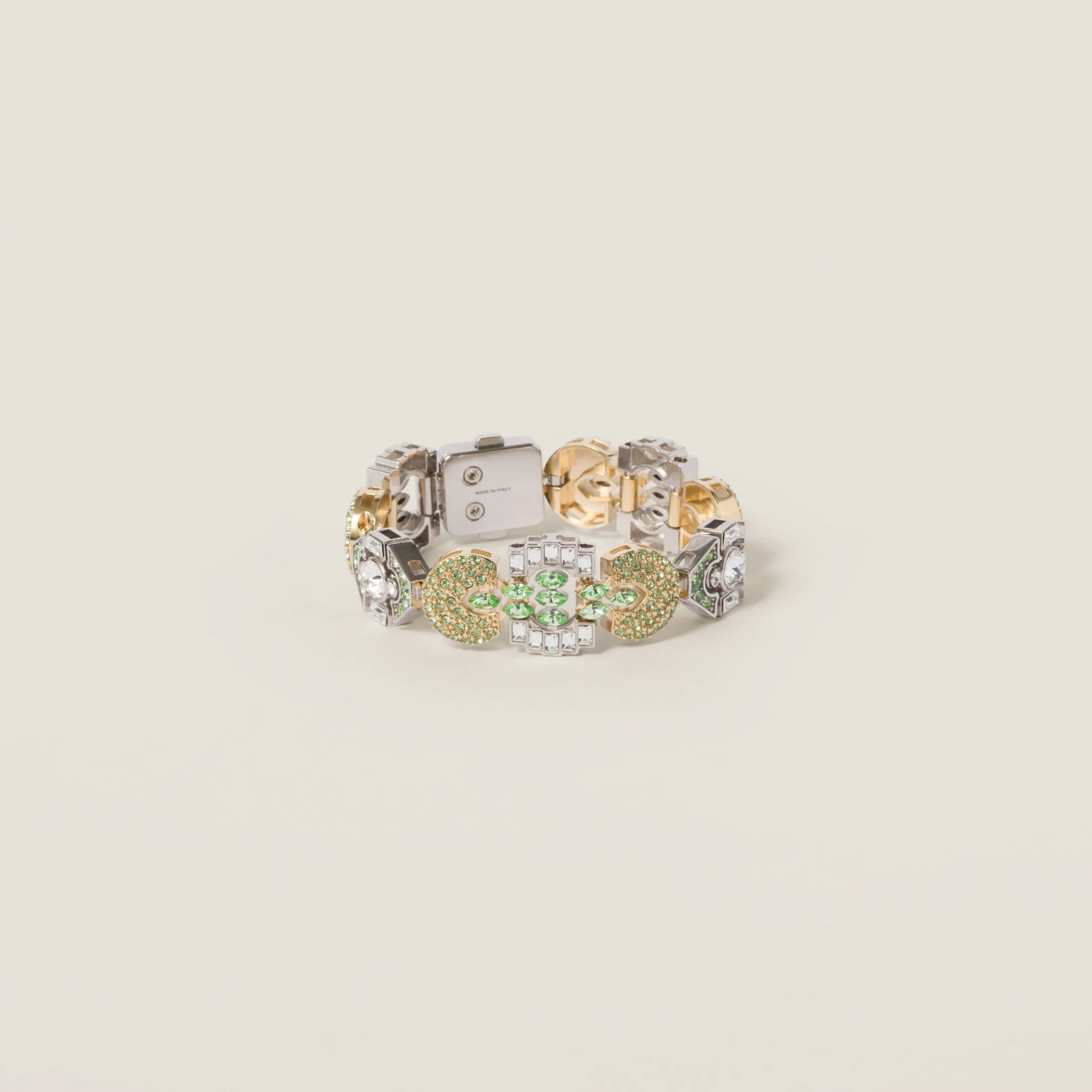 Peridot Metal Bracelet With Crystals | Miu Miu