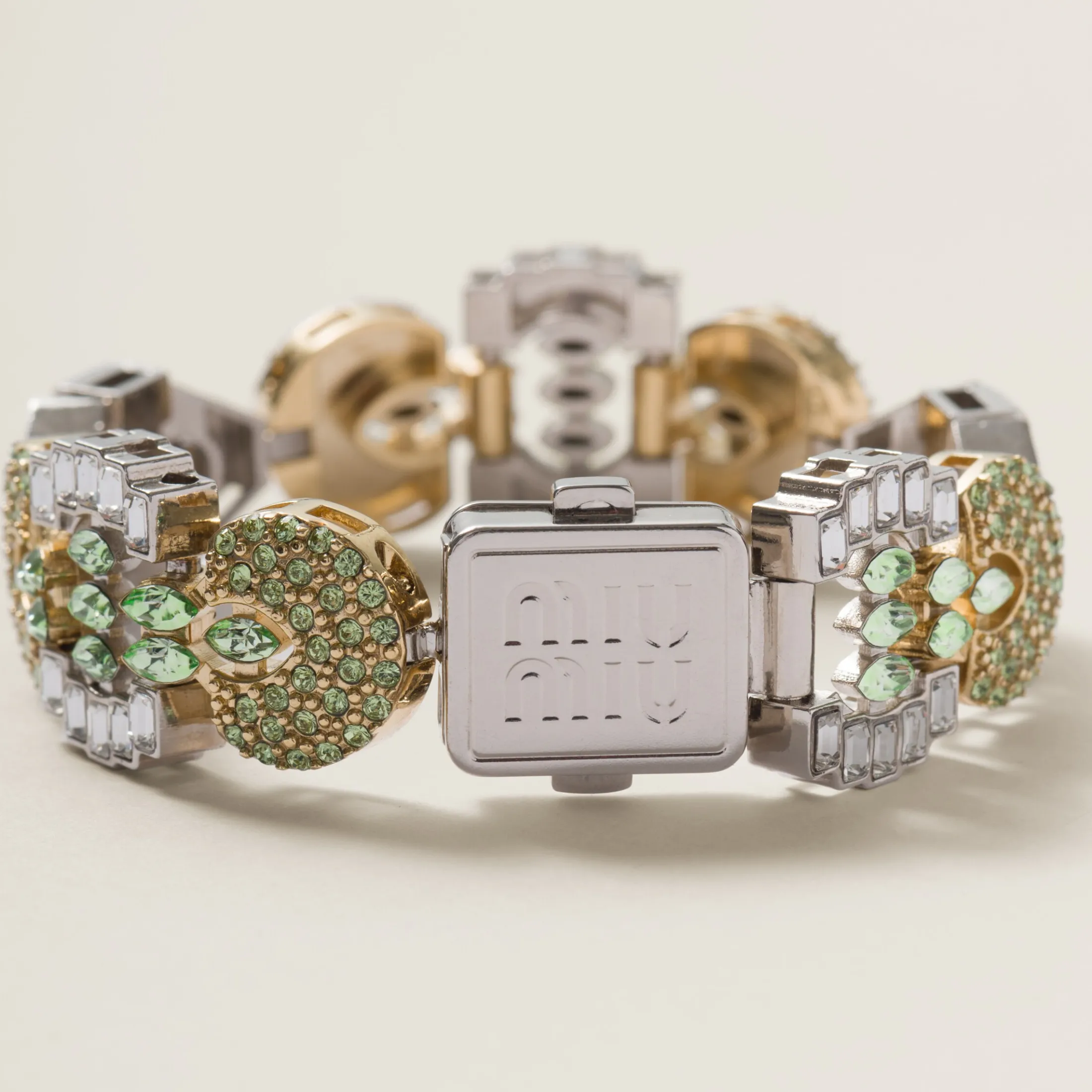 Peridot Metal Bracelet With Crystals | Miu Miu