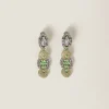 Peridot Metal Earrings With Crystals | Miu Miu