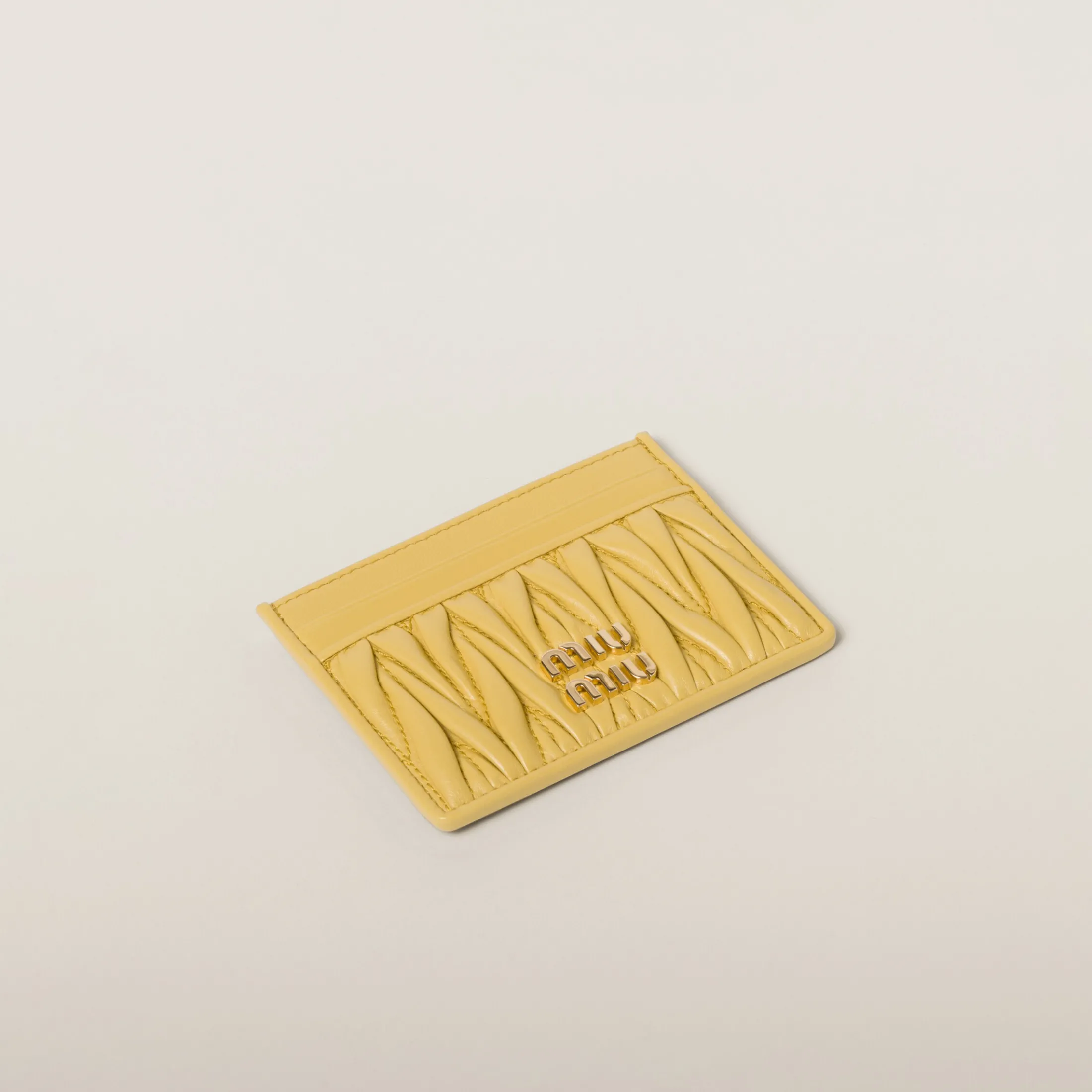 Pineapple Matelassé Nappa Leather Card Holder | Miu Miu