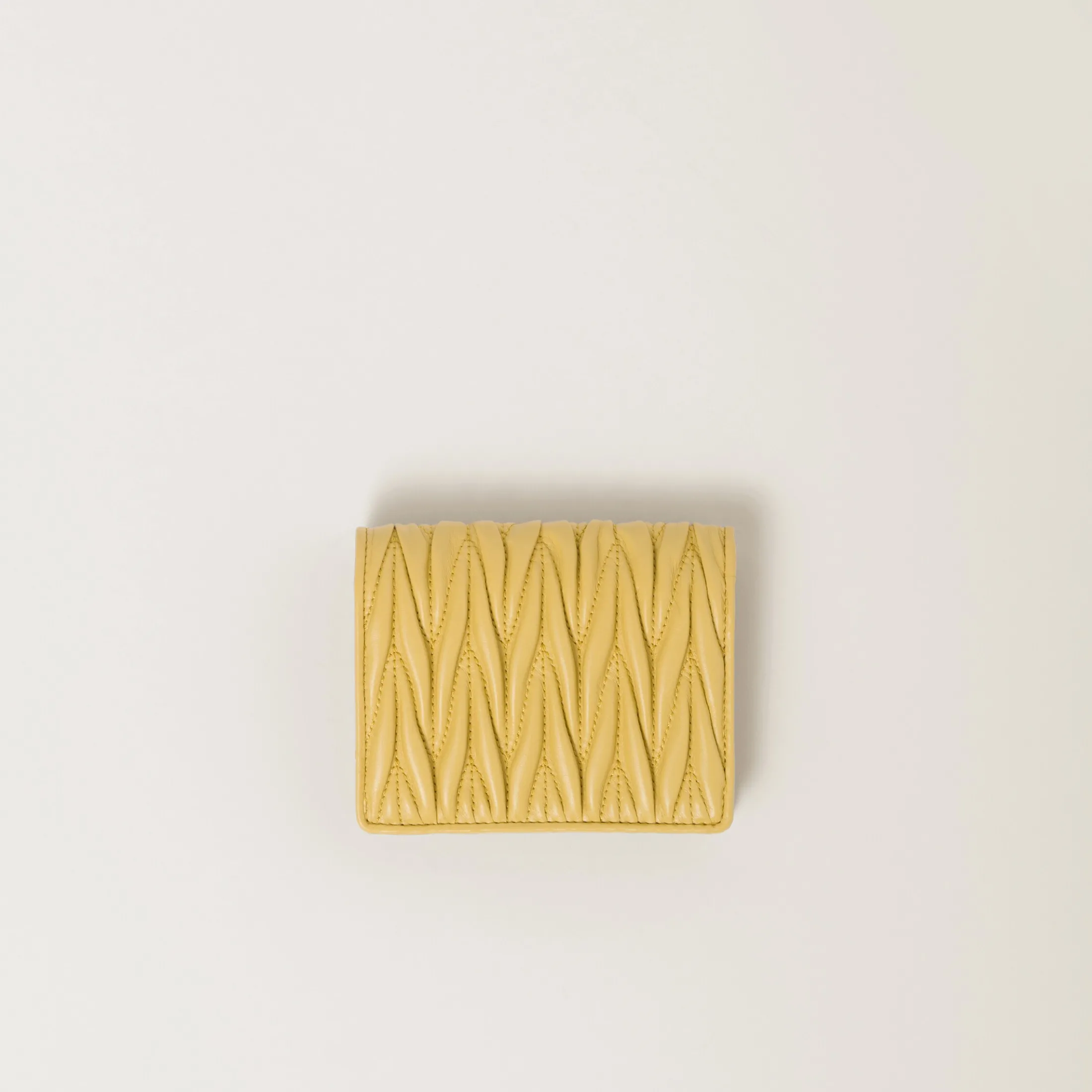 Pineapple Small Matelassé Nappa Leather Wallet | Miu Miu