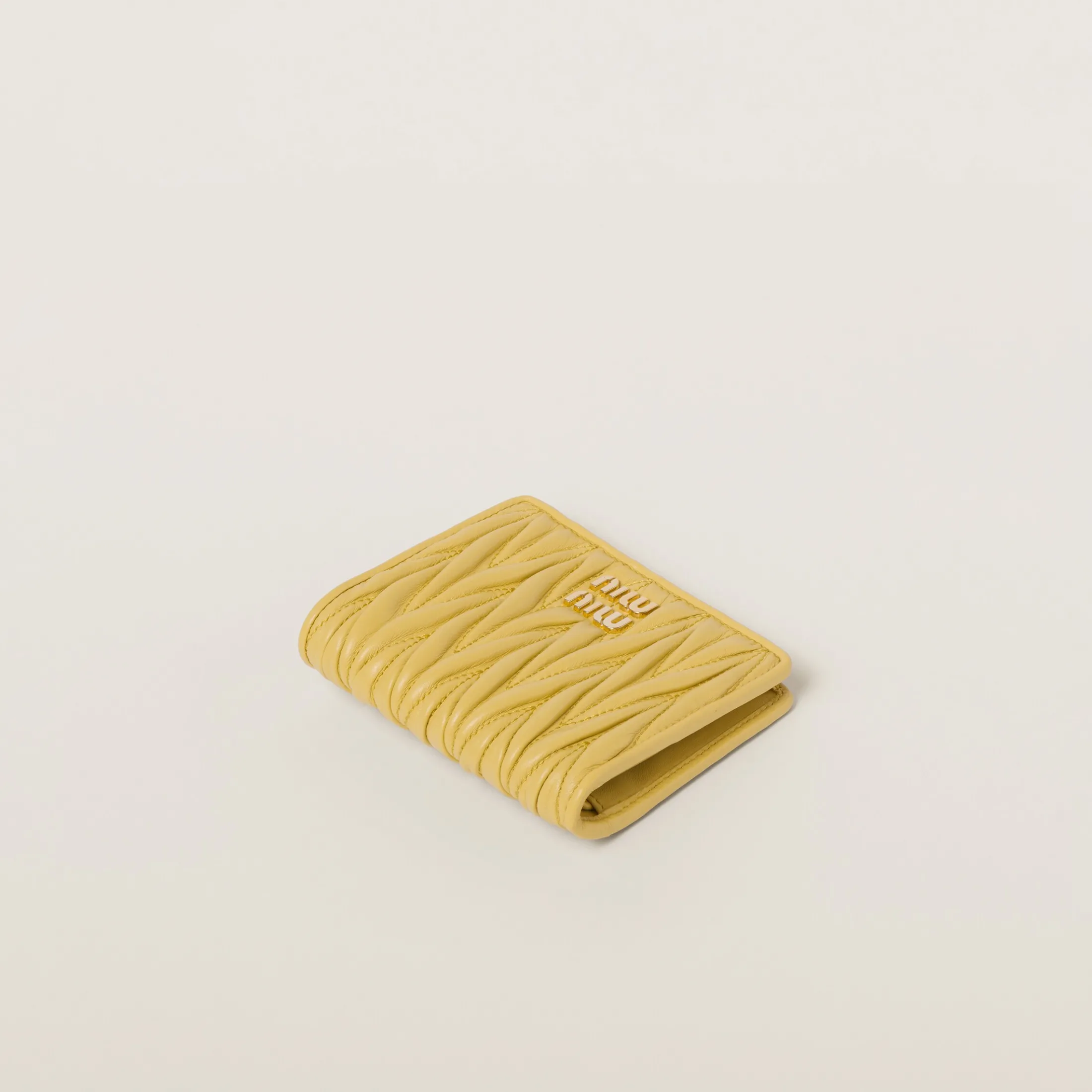 Pineapple Small Matelassé Nappa Leather Wallet | Miu Miu
