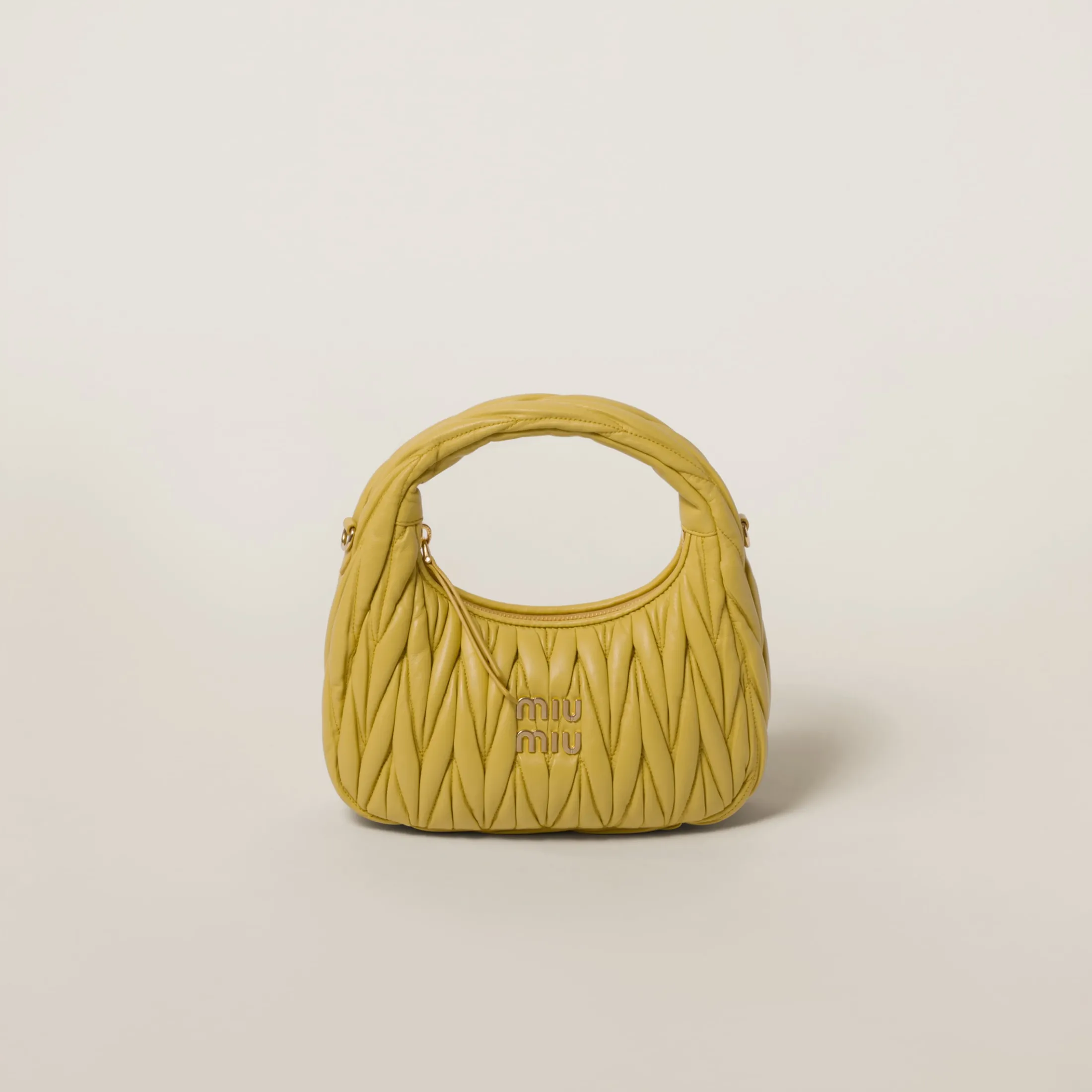 Pineapple Wander Matelassé Nappa Leather Hobo Bag | Miu Miu