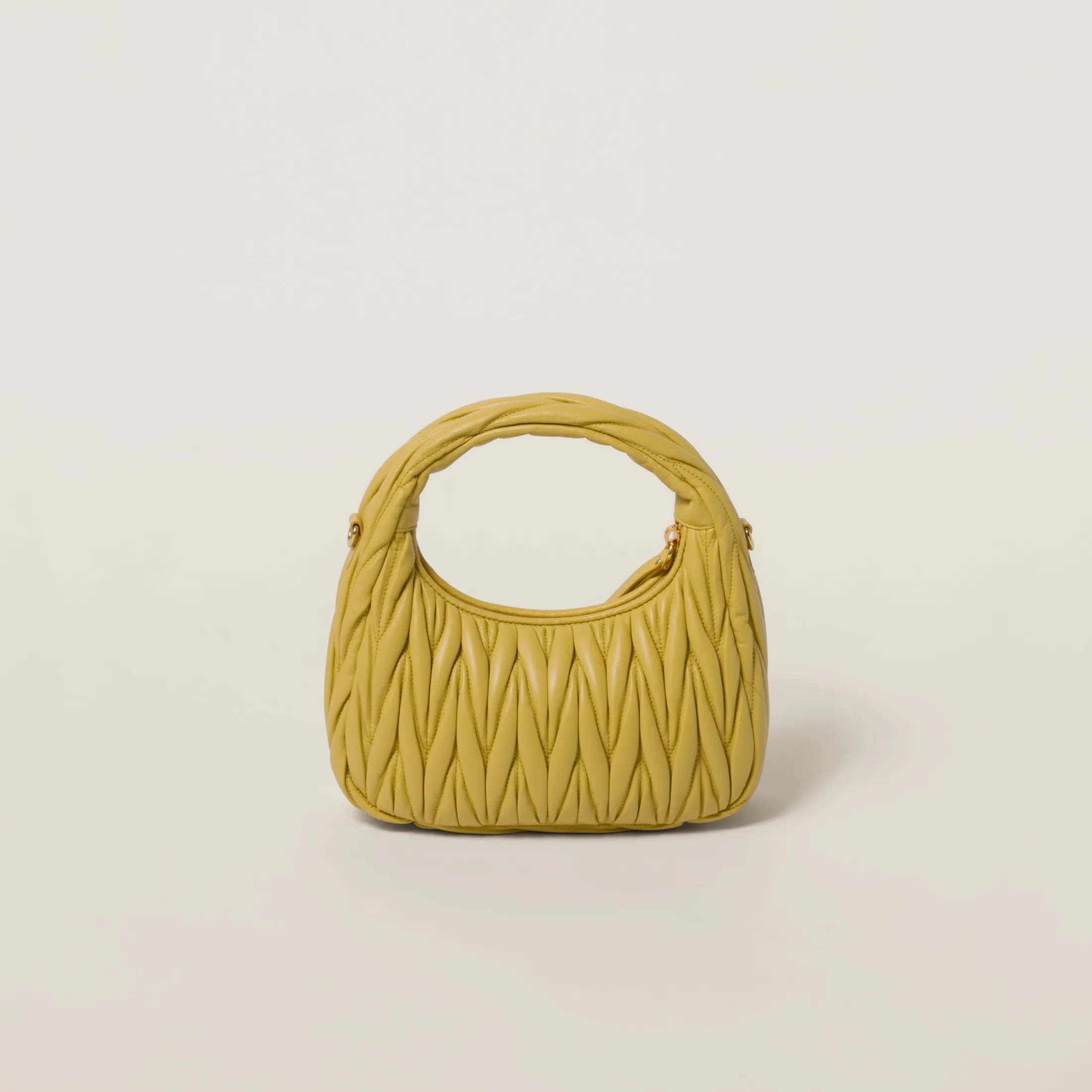Pineapple Wander Matelassé Nappa Leather Hobo Bag | Miu Miu