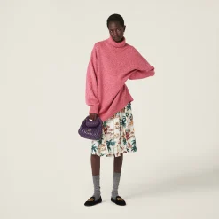 Pink Cashmere Wool Turtleneck Dress | Miu Miu