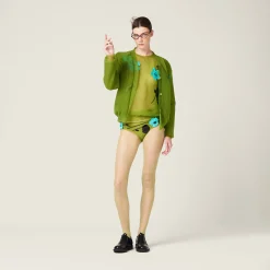 Pistachio Green Nylon Sweater | Miu Miu