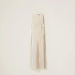 Platinum Long Mesh Dress | Miu Miu