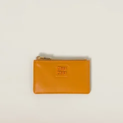 Pomegranate Yellow Leather Envelope Wallet | Miu Miu