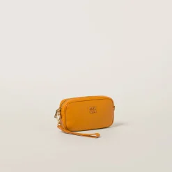 Pomegranate Yellow Leather Pouch | Miu Miu