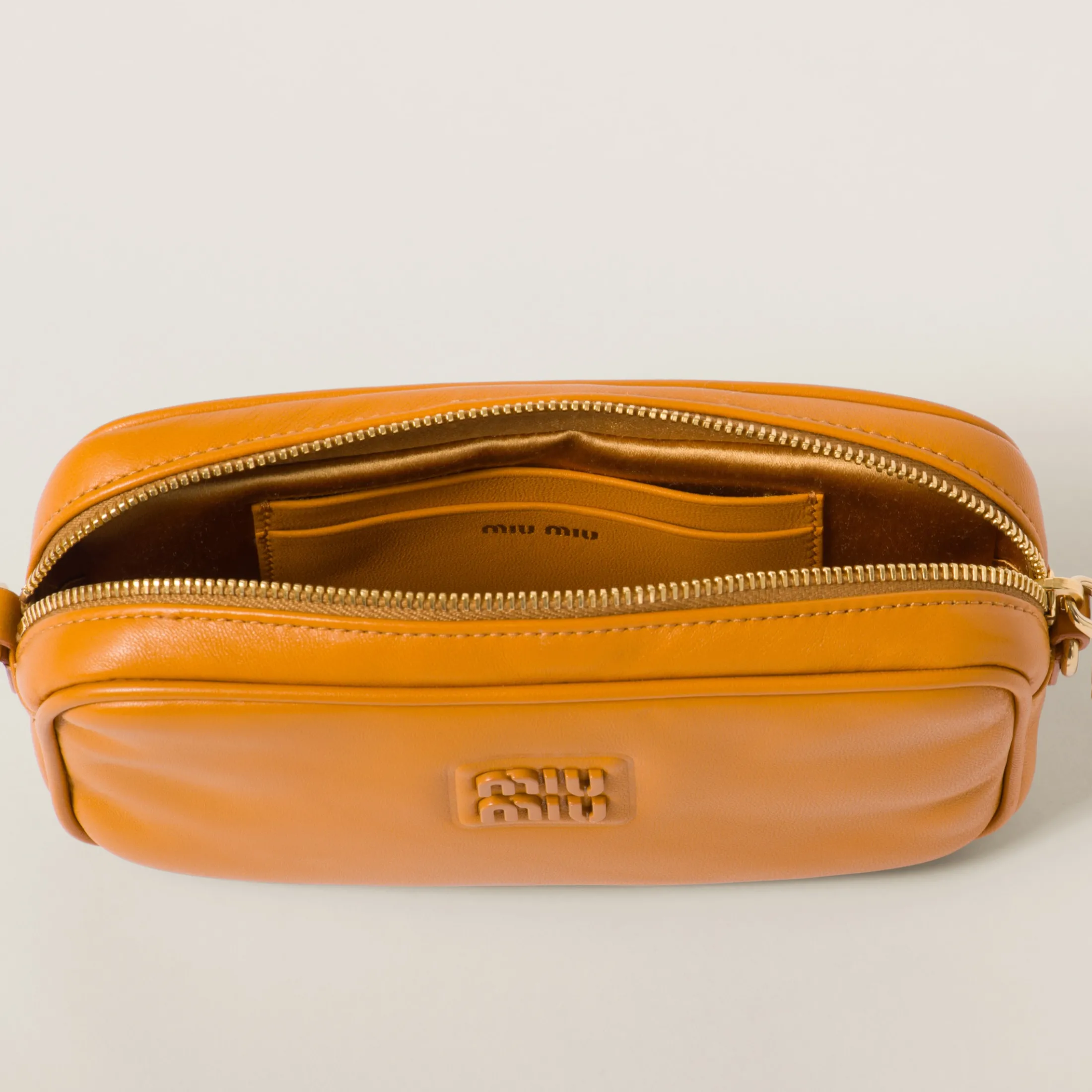 Pomegranate Yellow Leather Pouch | Miu Miu