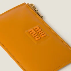 Pomegranate Yellow Leather Envelope Wallet | Miu Miu