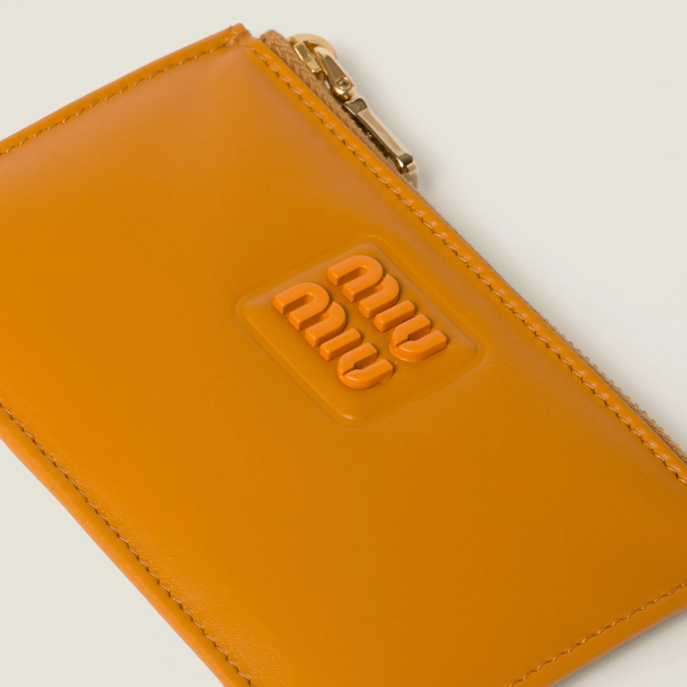 Pomegranate Yellow Leather Envelope Wallet | Miu Miu