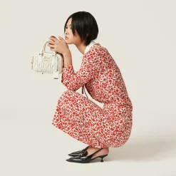 Pomegranate Yellow/red Floral Print Crepe De Chine Shirt | Miu Miu