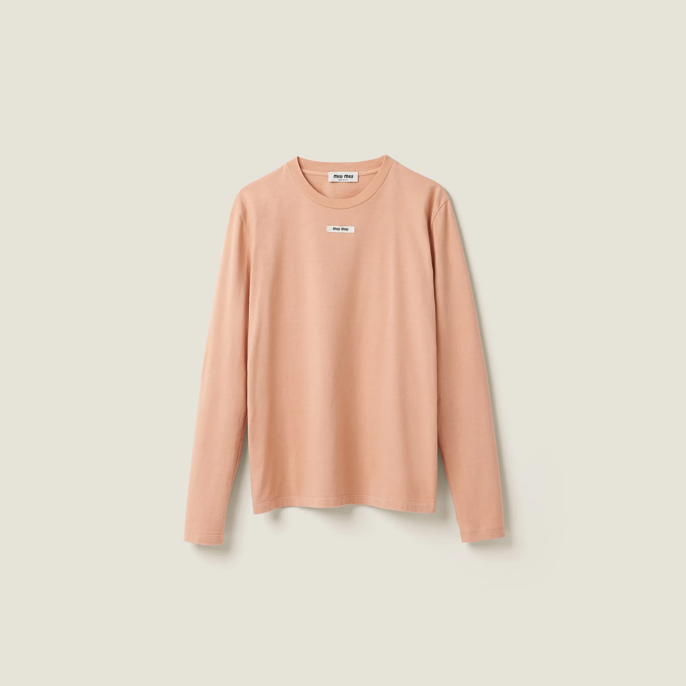 Powder Pink Cotton T-shirt | Miu Miu