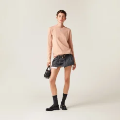 Powder Pink Cotton T-shirt | Miu Miu