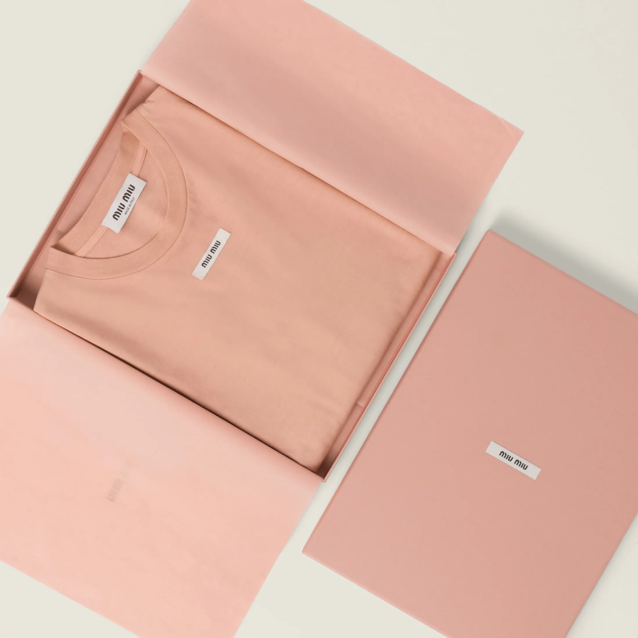 Powder Pink Cotton T-shirt | Miu Miu