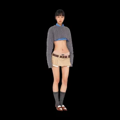 Powder Pink Jersey Panty With Logo | Miu Miu