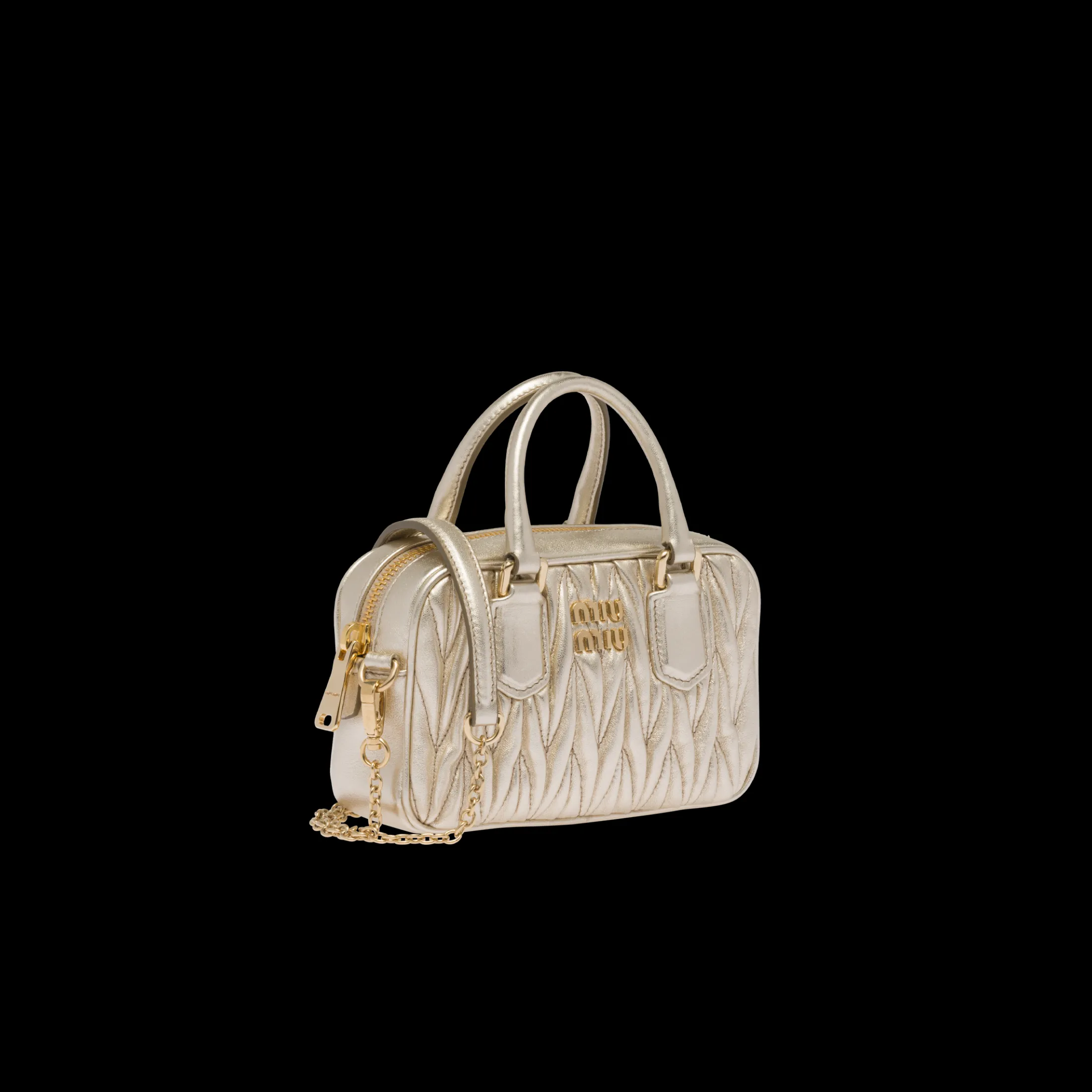 Pyrite Arcadie Matelassé Nappa Leather Mini-bag | Miu Miu