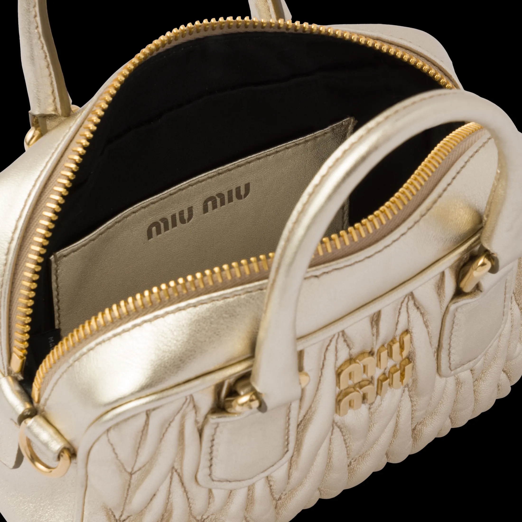Pyrite Arcadie Matelassé Nappa Leather Mini-bag | Miu Miu