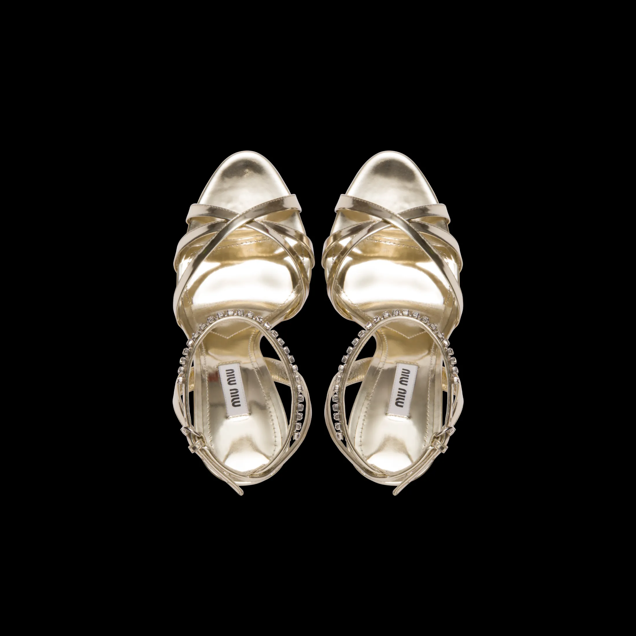Pyrite Metallic Leather Sandals | Miu Miu