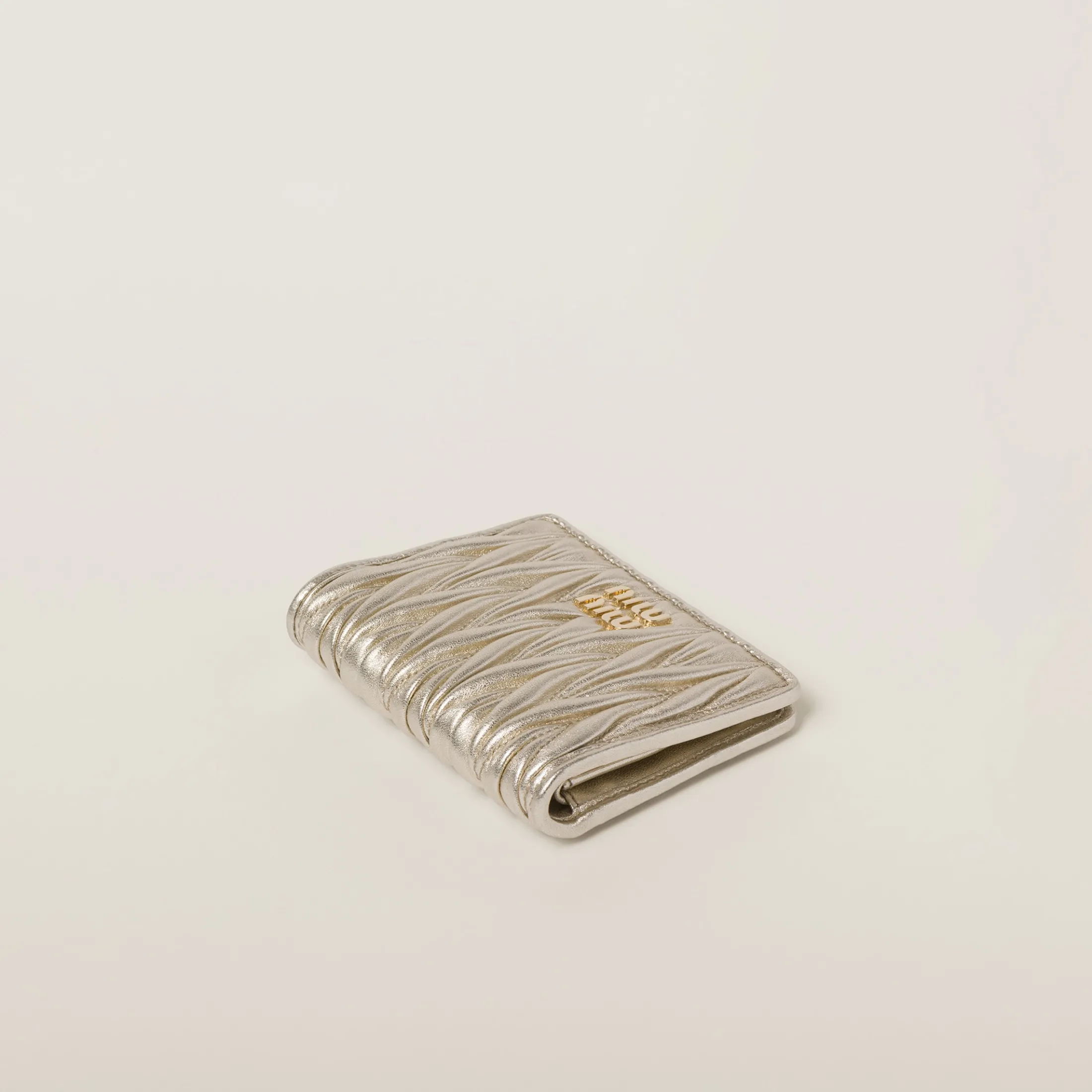 Pyrite Small Matelassé Nappa Leather Wallet | Miu Miu
