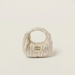 Pyrite Wander Matelassé Nappa Leather Hobo Mini-bag | Miu Miu