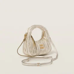Pyrite Wander Matelassé Nappa Leather Hobo Mini-bag | Miu Miu