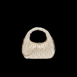 Pyrite Wander Matelassé Nappa Leather Hobo Bag | Miu Miu