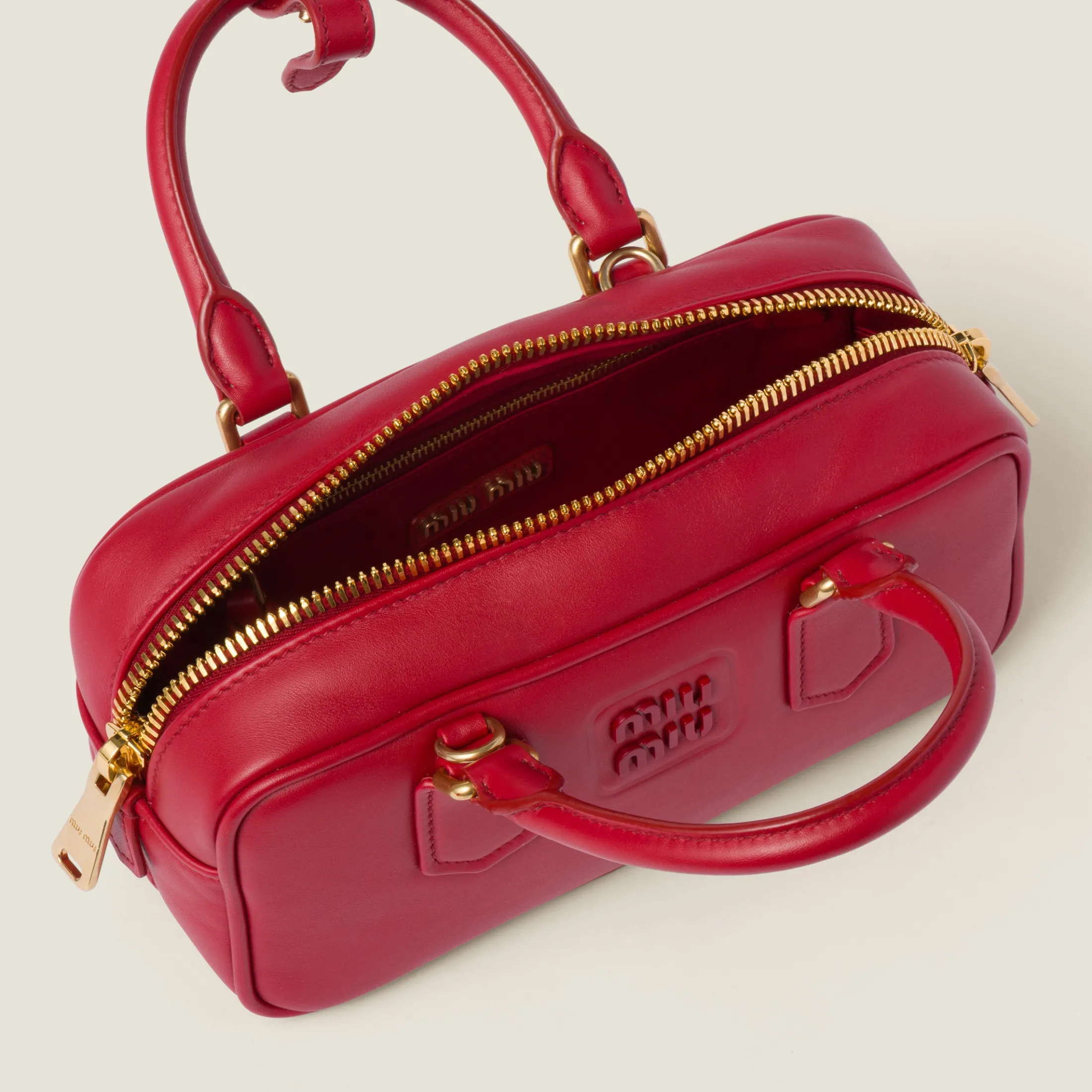 Red Arcadie Leather Bag | Miu Miu