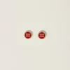 Red Enameled Metal Earrings | Miu Miu